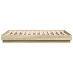 vidaXL Cadre de lit chêne sonoma 135x190 cm bois d'ingénierie