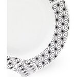 Service de Table 18 pieces en porcelaine formes géométriques noir et blanc
