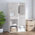vidaXL Armoire de dressing Blanc brillant 80x40x65cm Bois d'ingénierie