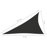 vidaXL Voile de parasol tissu oxford triangulaire 4x5x6 4 m anthracite