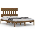 vidaXL Cadre de lit Marron miel Bois massif 200x200 cm