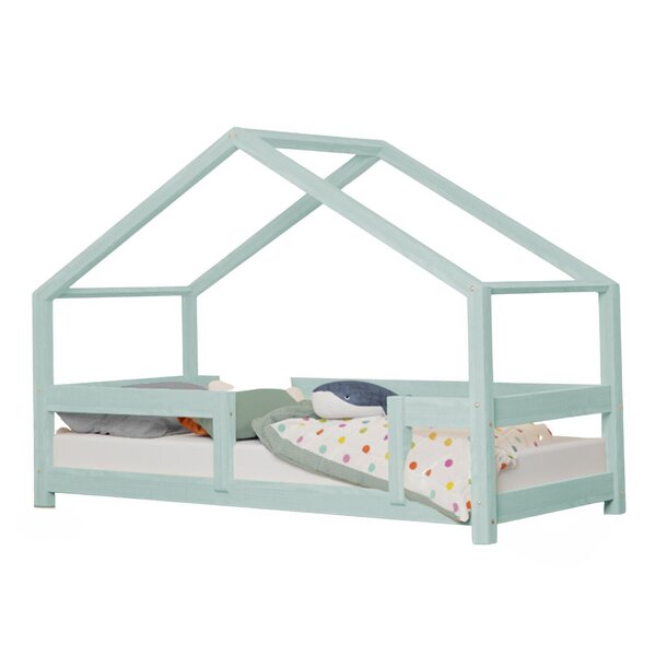Lit cabane enfant LUCKY 80 x 160 bleu clair