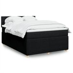 vidaXL Sommier à lattes de lit avec matelas Noir 140x190 cm Tissu