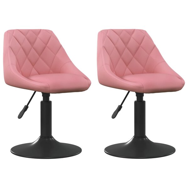 Vidaxl chaises pivotantes à dîner 2 pcs rose velours