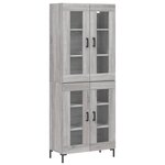 vidaXL Buffet haut Sonoma gris 69 5x34x180 cm Bois d'ingénierie