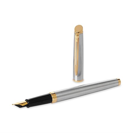 Stylo plume Hémisphère Pte Moyenne Acier inoxydable Attributs Dorés WATERMAN