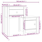 vidaXL Tables de chevet 2 Pièces Gris 79 5x38x65 5 cm Bois de pin massif