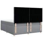 vidaXL Sommier à lattes de lit avec matelas Gris clair 200x200cm Tissu