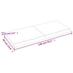 vidaXL Étagère murale 140x60x(2-6) cm bois de chêne massif non traité
