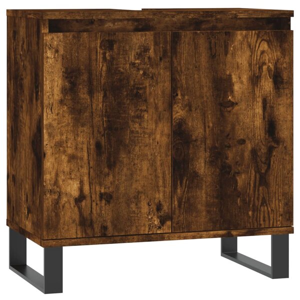 vidaXL Armoire de bain chêne fumé 58x33x60 cm bois d'ingénierie
