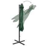 vidaXL Parasol déporté avec mât et lumières LED Vert 250 cm