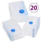 vidaXL Sacs de voyage sous vide Sacs de vêtements 3 tailles 20 Pièces