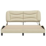 vidaXL Cadre de lit avec LED sans matelas crème 160x200 cm tissu
