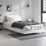 vidaXL Cadre de lit blanc 100x200 cm bois d'ingénierie