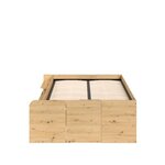 Lit adulte avec coffre relevable - chêne et noir 166 x 67 x 206 cm