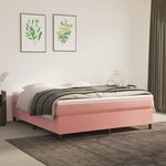 vidaXL Cadre de lit Rose 160x200 cm Velours