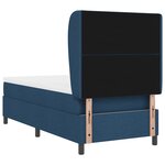vidaXL Lit à Ressorts Ensachés avec Matelas  Bleu  100x200 cm  Tissu