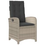 vidaXL Ensemble à manger de jardin et coussins 9 Pièces gris clair rotin