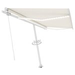 vidaXL Auvent manuel rétractable avec LED 450x300 cm Crème