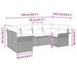 vidaXL Ensemble de Canapés de Jardin 6 Pièces avec Coussins Beige Poly Rotin