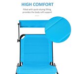 Bain de soleil transat pliable grand confort dossier pare-soleil réglables multi-positions alu. textilène bleu
