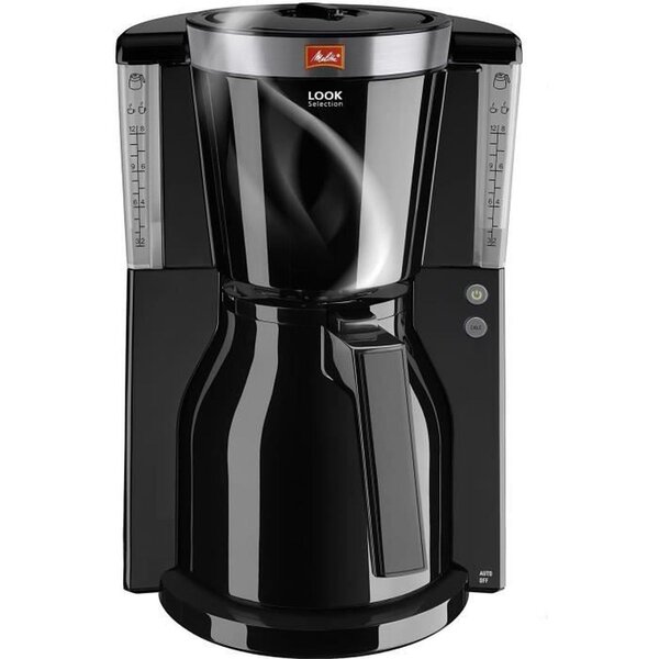 Cafetière Noir/Acier Brossé - 8 tasses - Systeme anti-gouttes
