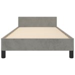 vidaXL Cadre de lit avec tête de lit Gris clair 90x200 cm Velours