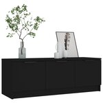 vidaXL Meuble TV Noir 102x35x36 5 cm Bois d'ingénierie
