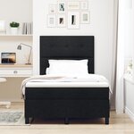 vidaXL Lit box spring avec matelas & LED Noir 120x190 cm Tissu