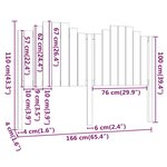 vidaXL Tête de lit 166x4x110 cm Bois massif de pin