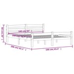 vidaXL Cadre de lit sans matelas blanc bois de pin massif 160x200 cm