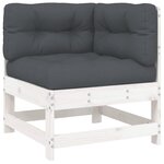 vidaXL Salon de jardin 8 Pièces avec coussins blanc bois massif