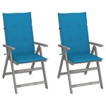 vidaXL Chaises inclinables de jardin lot de 2 et coussins bois acacia