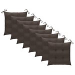 vidaXL Chaises de jardin avec coussins taupe lot de 8 Bois teck massif