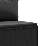 vidaXL Salon de jardin 7 Pièces avec coussins Noir Résine tressée