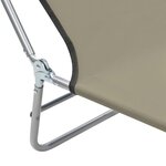 vidaXL Chaises longues pliables 2 Pièces Acier et tissu Taupe