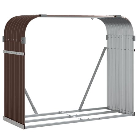 vidaXL Porte-bûches marron 120x45x100 cm acier galvanisé