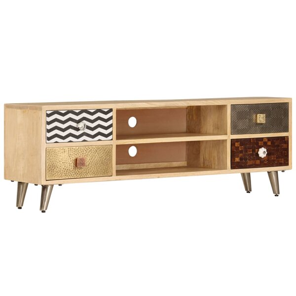 vidaXL Meuble TV 120x30x40 cm Bois massif de manguier