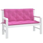 vidaXL Coussins de banc de jardin lot de 2 rose 120x50x7 cm tissu