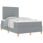vidaXL Lit à ressorts avec matelas gris clair 120x200 cm tissu