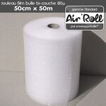 Lot de 20  rouleaux de film bulle d'air largeur 50 cm x longueur 50 mètres - gamme air'roll strandard