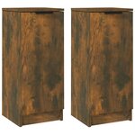 vidaXL Buffets 2 Pièces Chêne fumé 30x30x70 cm Bois d'ingénierie