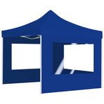 vidaXL Tente de réception pliable avec parois Aluminium 2x2 m Bleu