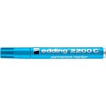Marqueur Permanent 2200C Corps Alu Pointe Biseau Bleu clair 1-5 mm x 10 EDDING