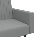 vidaXL Canapé-lit à 2 places gris clair velours