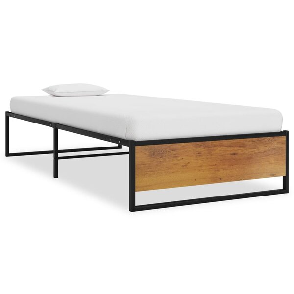 vidaXL Cadre de lit Noir Métal 90x200 cm