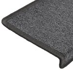 vidaXL Tapis d'escalier 15 Pièces 65x21x4 cm Gris foncé