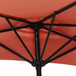 vidaXL Parasol de balcon et mât en aluminium Terre cuite 270x144x222cm