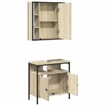 vidaXL Ensemble de meubles de salle de bain 2 Pièces chêne sonoma