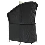 vidaXL Salon de jardin 2 Pièces avec coussins Noir Résine tressée